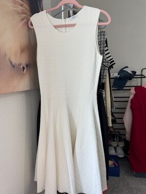 Akris Punto White Sweater Dress Stretch Sz 8